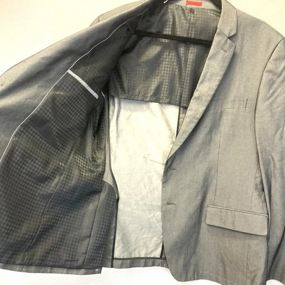 John Varvatos USA Unlined Blazer Jacket Mens‎ 44R Gray Sport Coat Cotton Blend